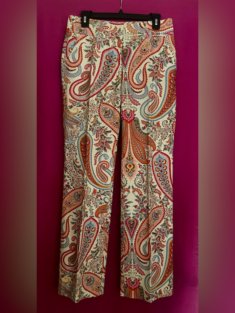 J Crew Paisley Print Wide-Leg Low Fit Trousers Pants